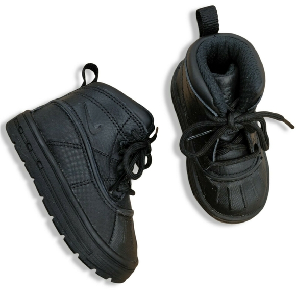 Nike Other - NIKE Woodside 2 High Boots Sneakers ACG Black Leather Lace Up Size 5C EU 21
